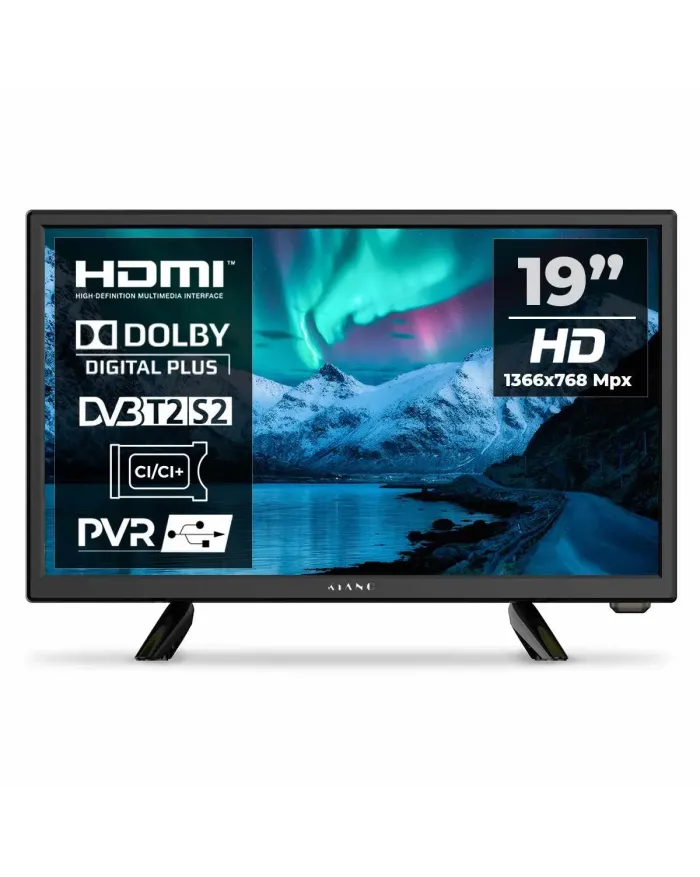 Telewizor LED KIANO SLIMTV 19" TRAVEL Idealny do kampera, ciężarówki, ładowarka 12V