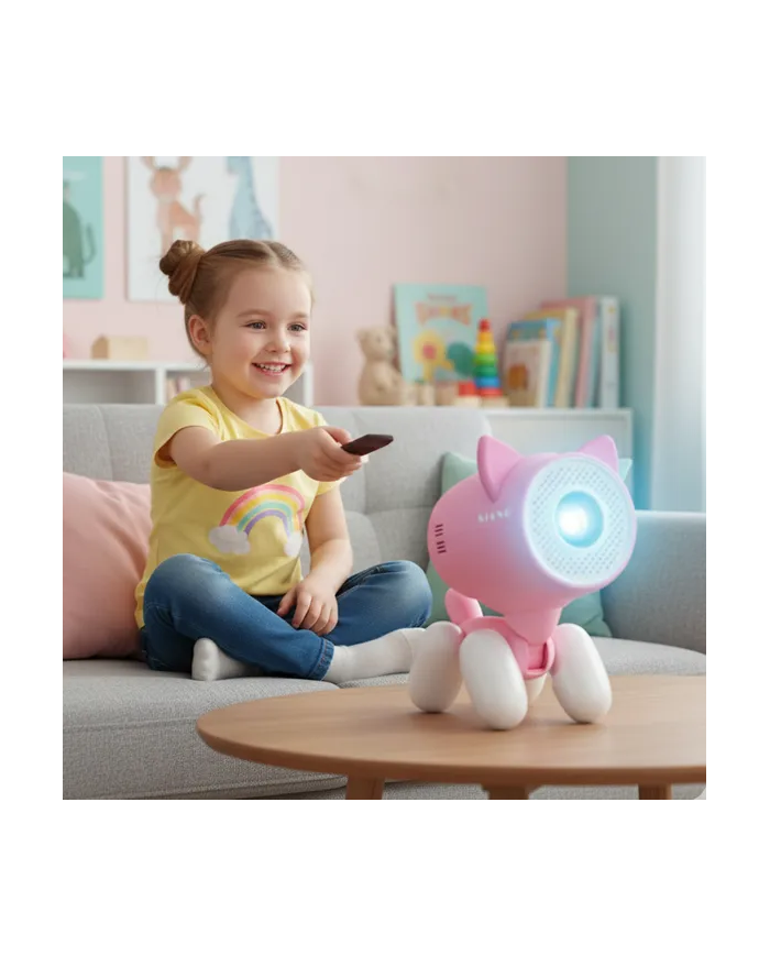 Projektor do kina domowego z funkcjami edukacyjnymi Kiano Alpha KID Pink (cat)