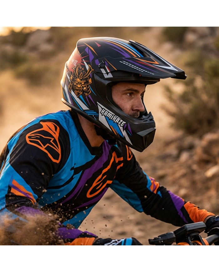 Kask Kamikaze Ninja fullface na hulajnogę, MTB i rower