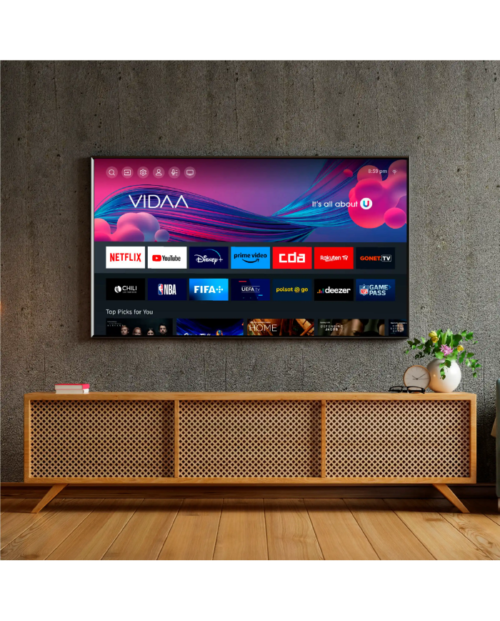 Telewizor Kiano Elegance 50" 4K Smart TV VIDAA Netflix. HBO, Prime