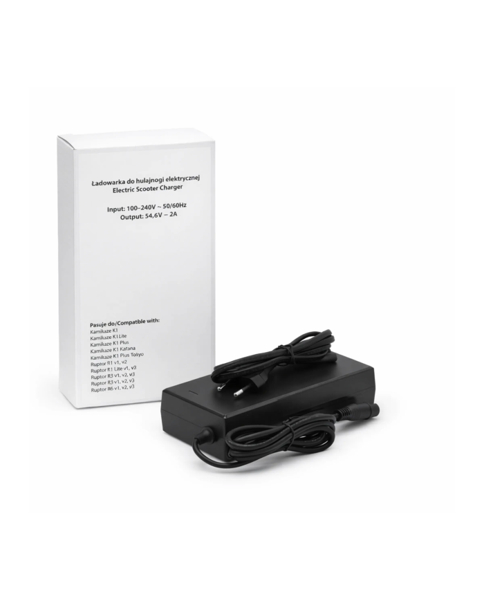 Ładowarka do hulajnogi elektrycznej 54,6V 2A – do Kamikaze K1 / K1 Lite / K1 Plus / Katana / Ruptor R1 / R3 / R6