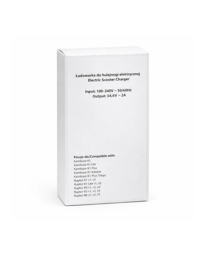 Ładowarka do hulajnogi elektrycznej 54,6V 2A – do Kamikaze K1 / K1 Lite / K1 Plus / Katana / Ruptor R1 / R3 / R6