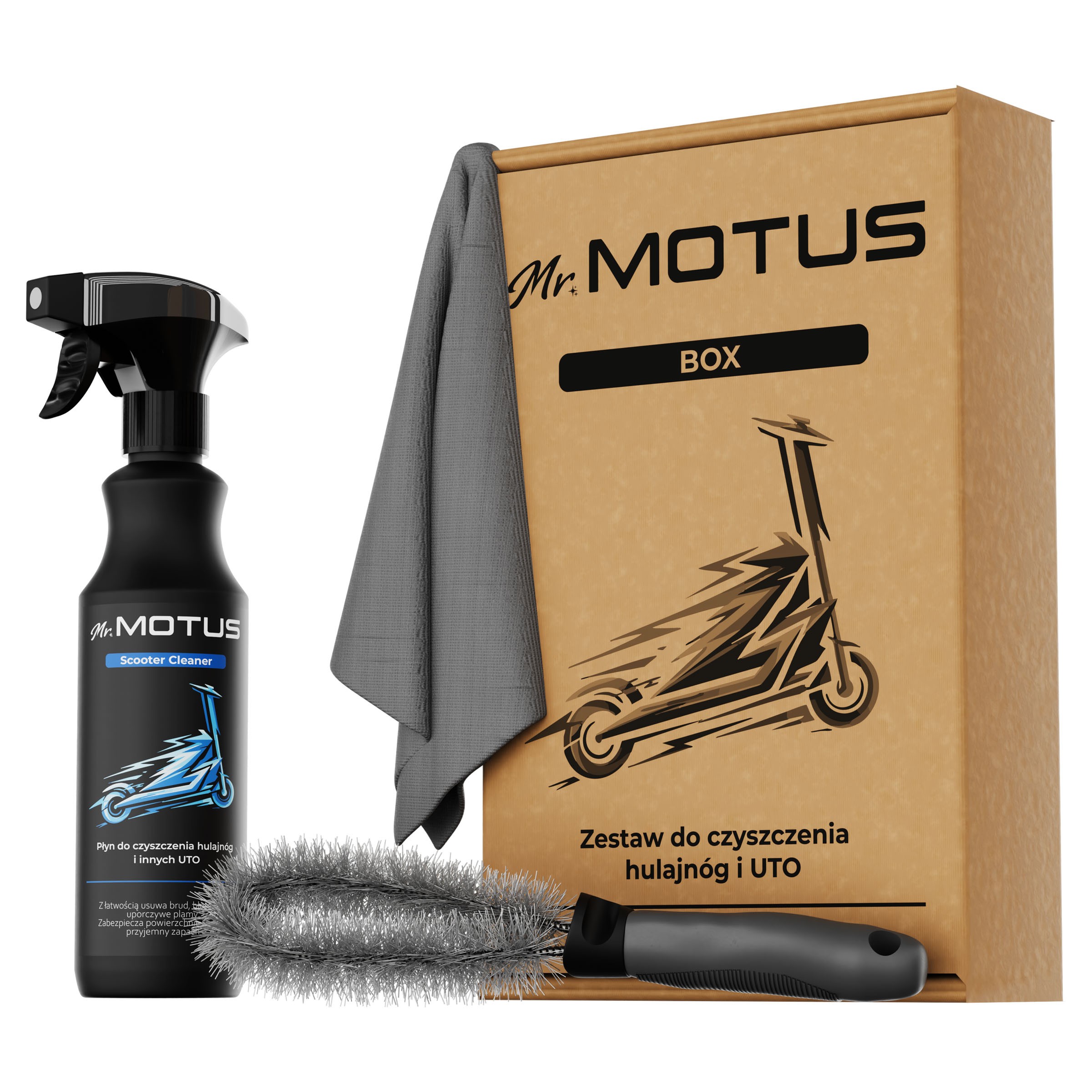 Zestaw do czyszczenia hulajnogi elektrycznej Mr. Motus Box edycja 2026