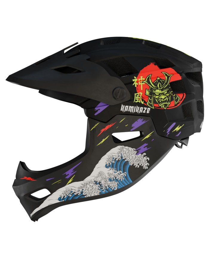 Kask szczękowy Kamikaze RONIN Wave Black