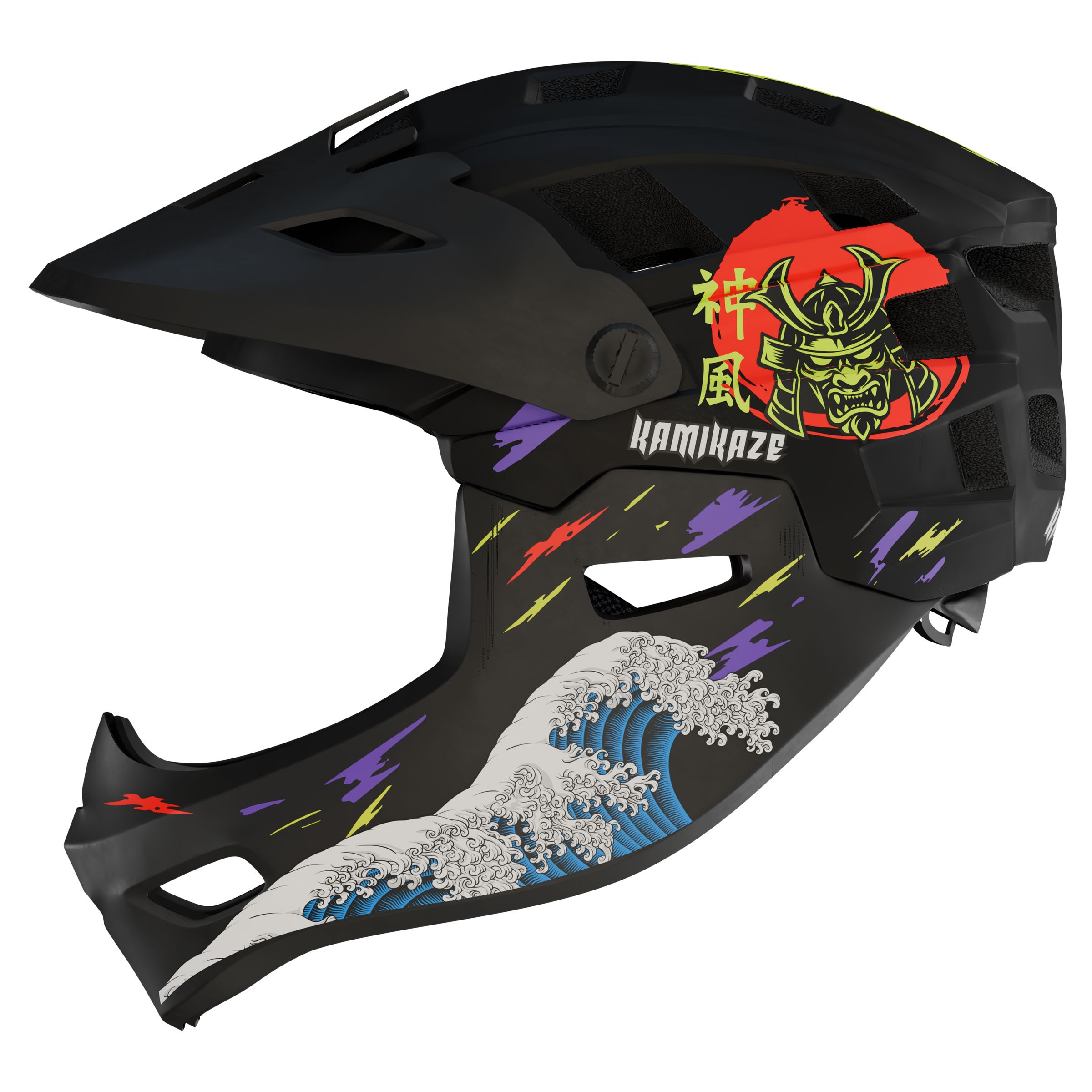Kask szczękowy Kamikaze RONIN Wave Black