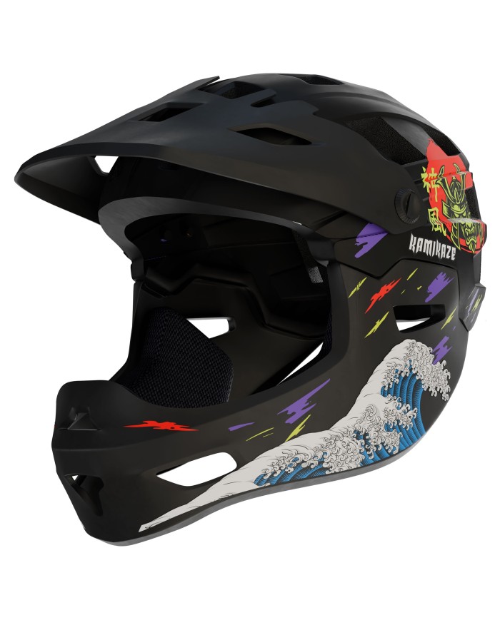Kask szczękowy Kamikaze RONIN Wave Black