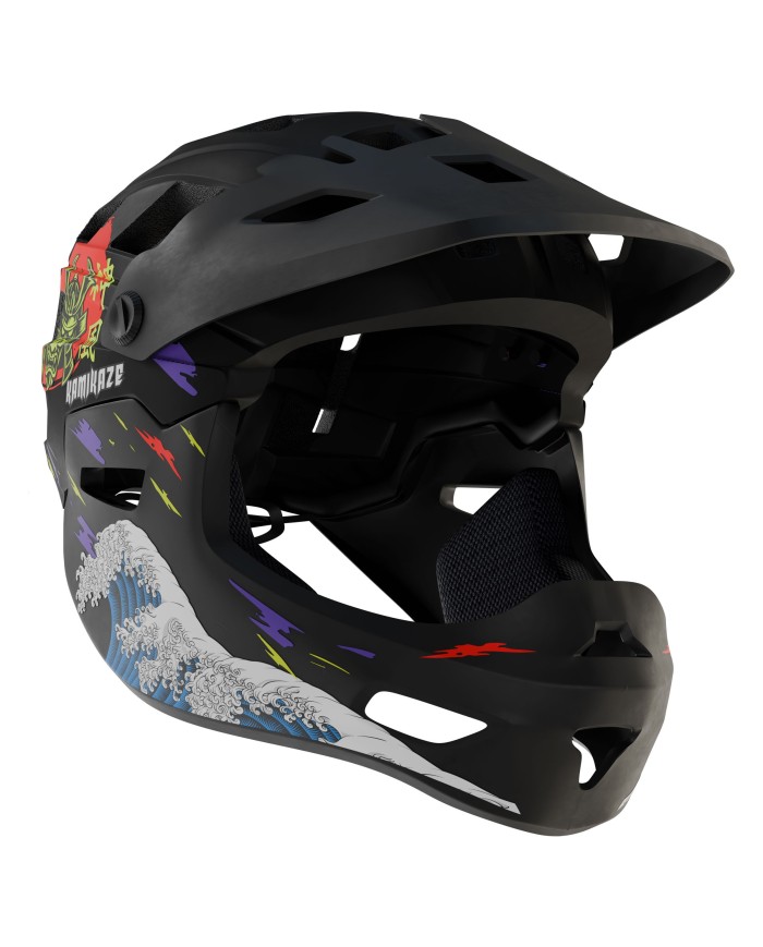 Kask szczękowy Kamikaze RONIN Wave Black