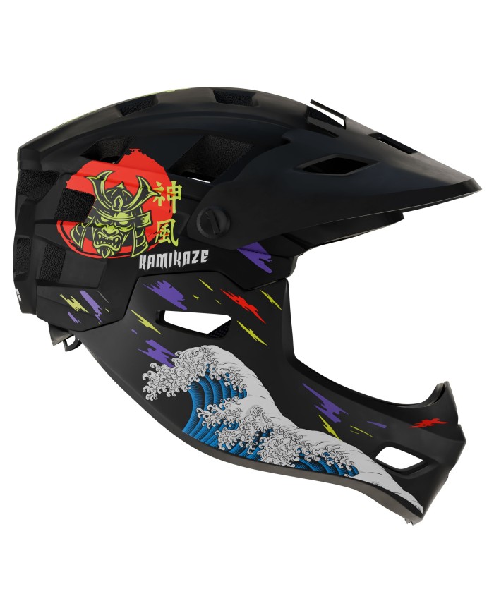 Kask szczękowy Kamikaze RONIN Wave Black