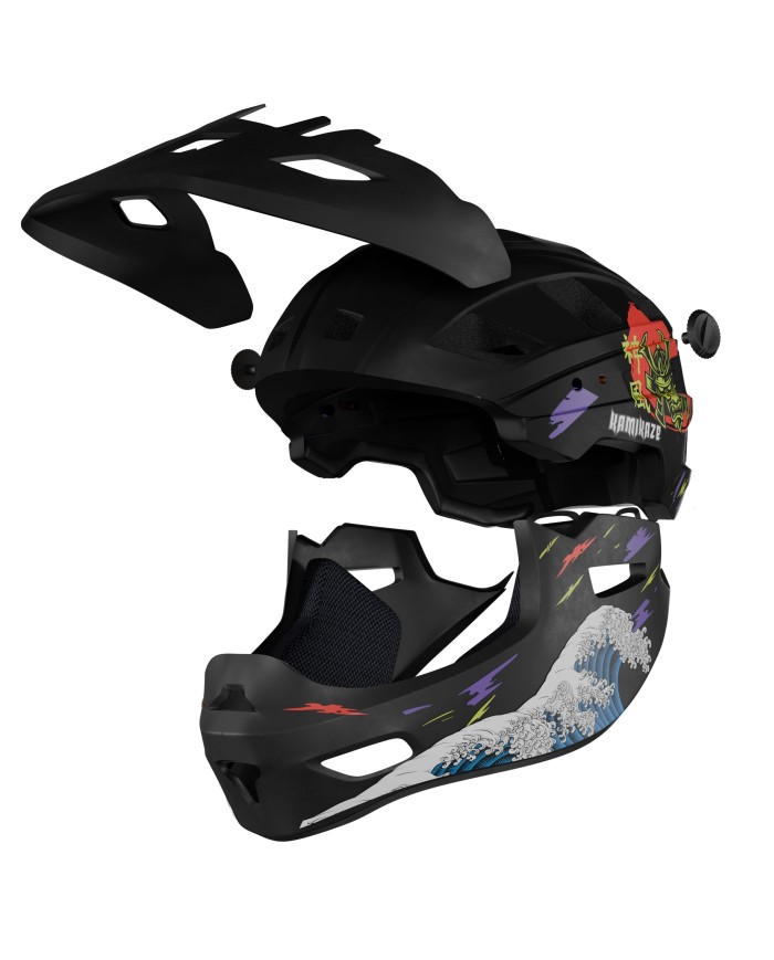 Kask szczękowy Kamikaze RONIN Wave Black