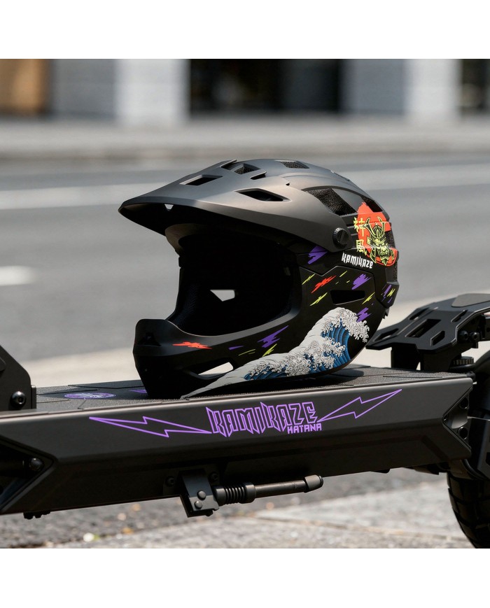 Kask szczękowy Kamikaze RONIN Wave Black