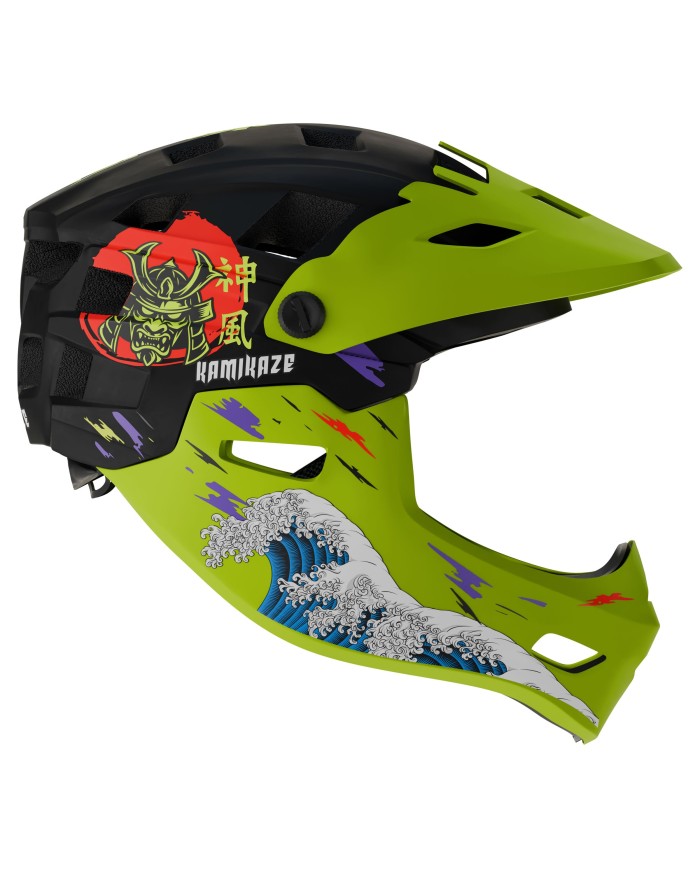 Kask szczękowy Kamikaze RONIN Wave Green