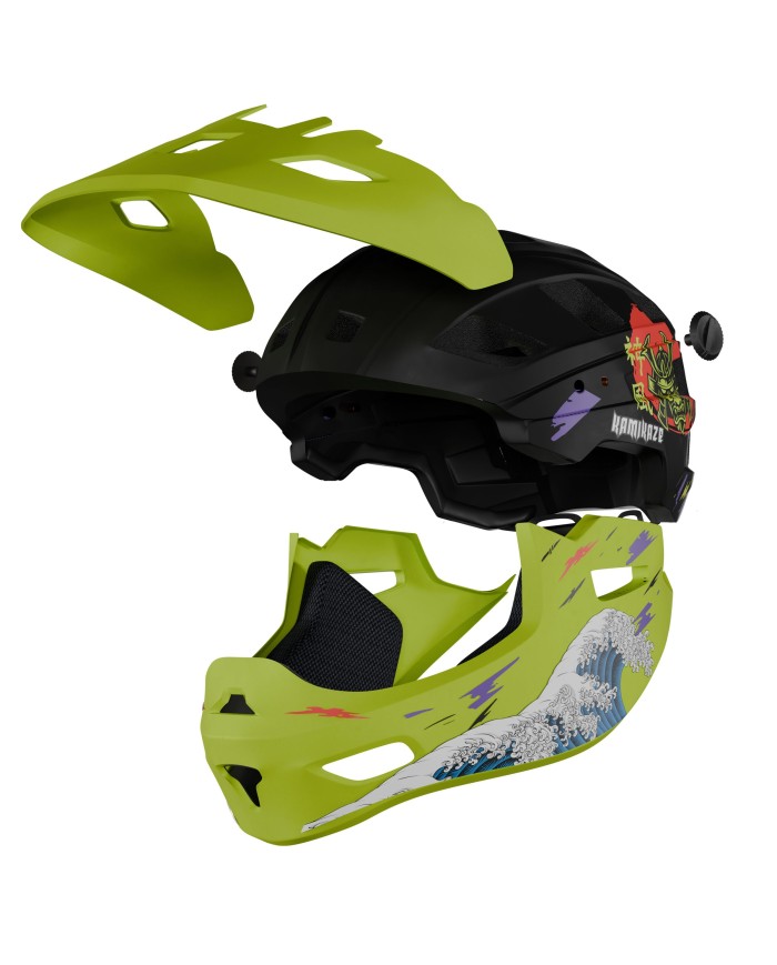 Kask szczękowy Kamikaze RONIN Wave Green