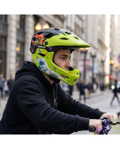 Kask szczękowy Kamikaze RONIN Wave Green
