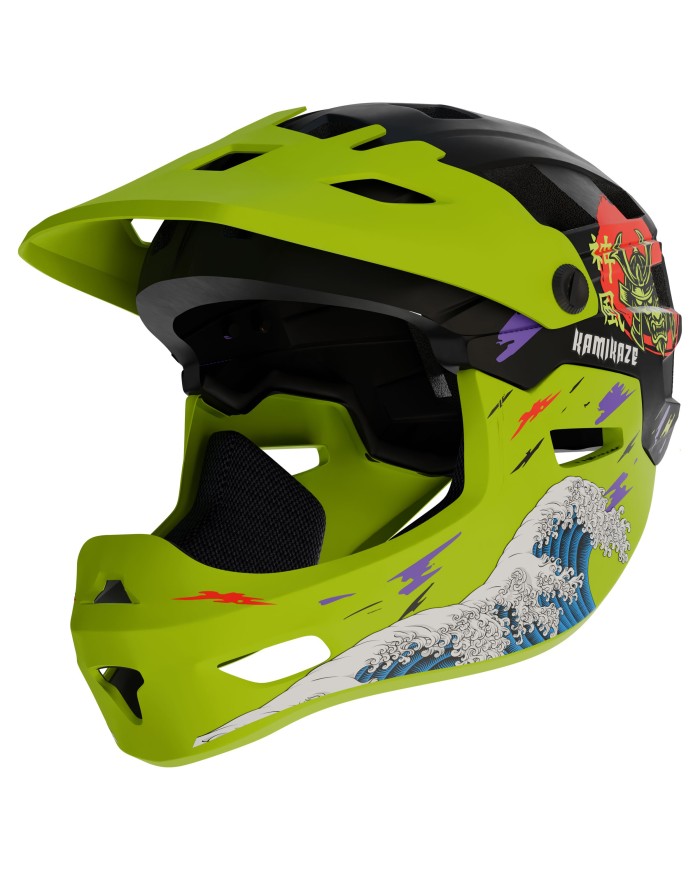 Kask szczękowy Kamikaze RONIN Wave Green