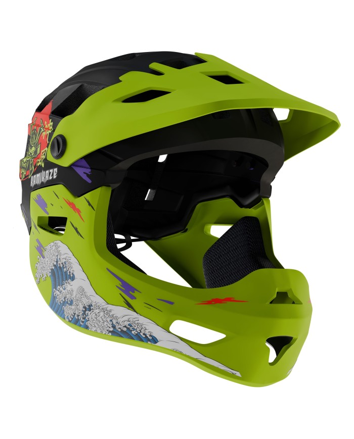 Kask szczękowy Kamikaze RONIN Wave Green