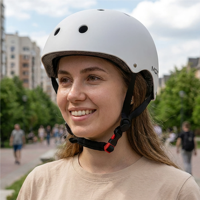 Regulowany kask MOTUS biały na rower, hulajnogę elektryczną