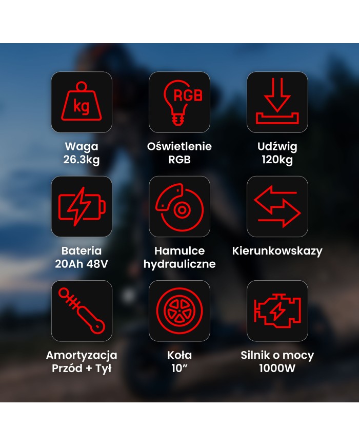 Hulajnoga elektryczna Kamikaze K1 Plus NIGHTMARE
