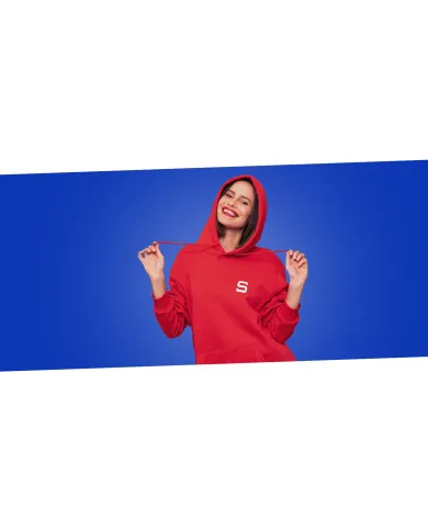 Bluza damska SIVER z kapturem rozmiar XS/S kolor czerwona
