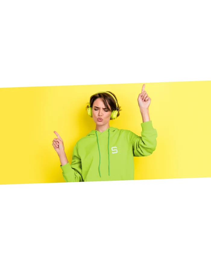 Bluza damska SIVER z kapturem rozmiar XS/S kolor zielony/limonkowy